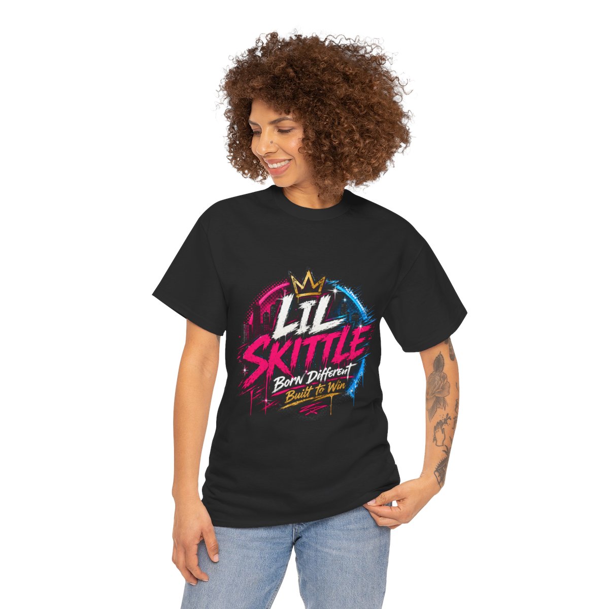 Adult Lil Skittle Born Different Tee product photo
